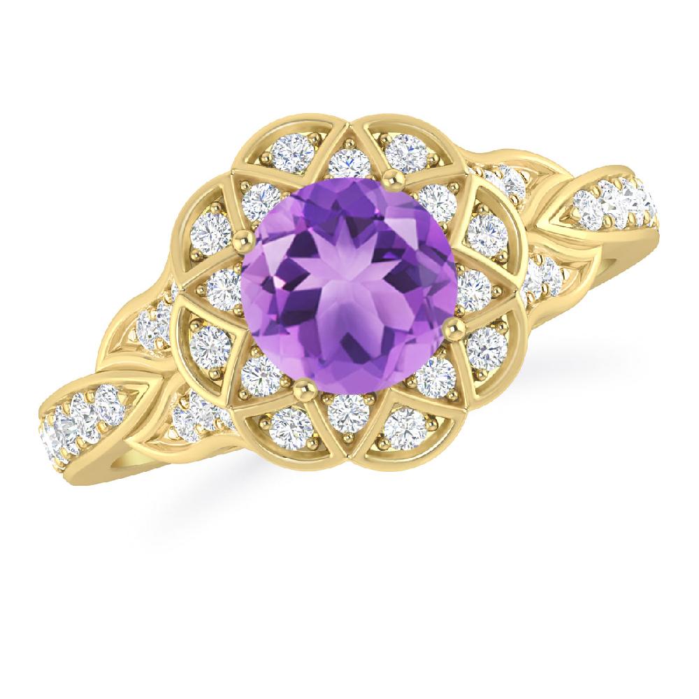 Yellow Gold - Amethyst