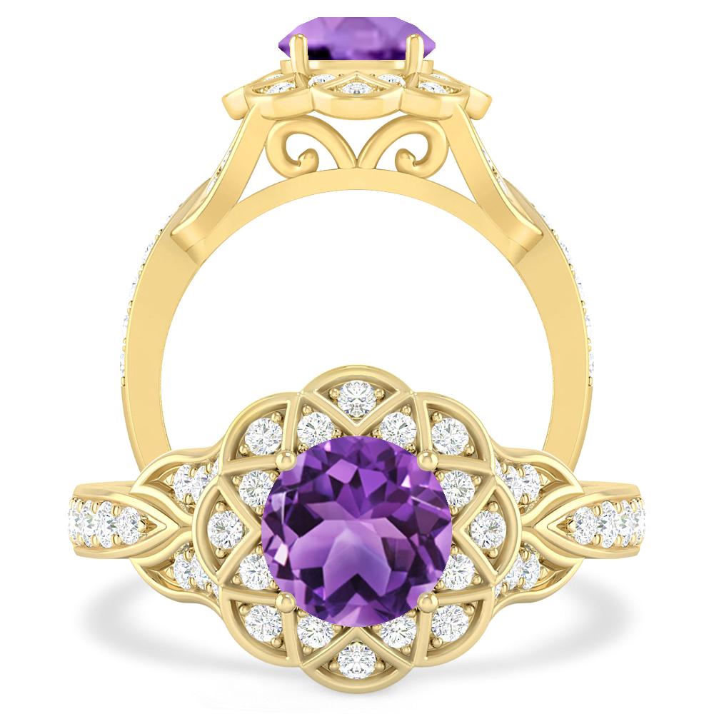 Yellow Gold - Amethyst