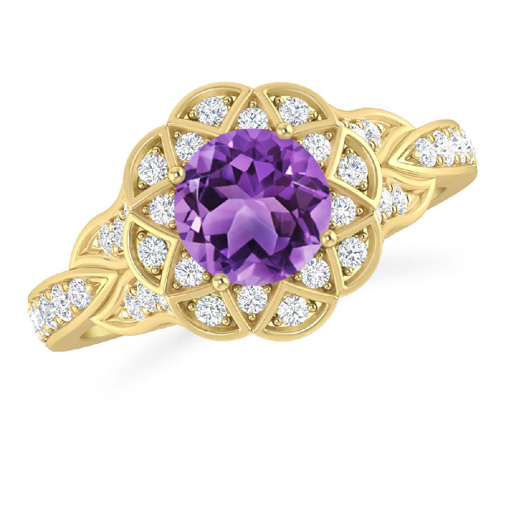 Yellow Gold - Amethyst