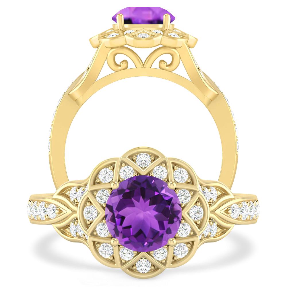 Yellow Gold - Amethyst