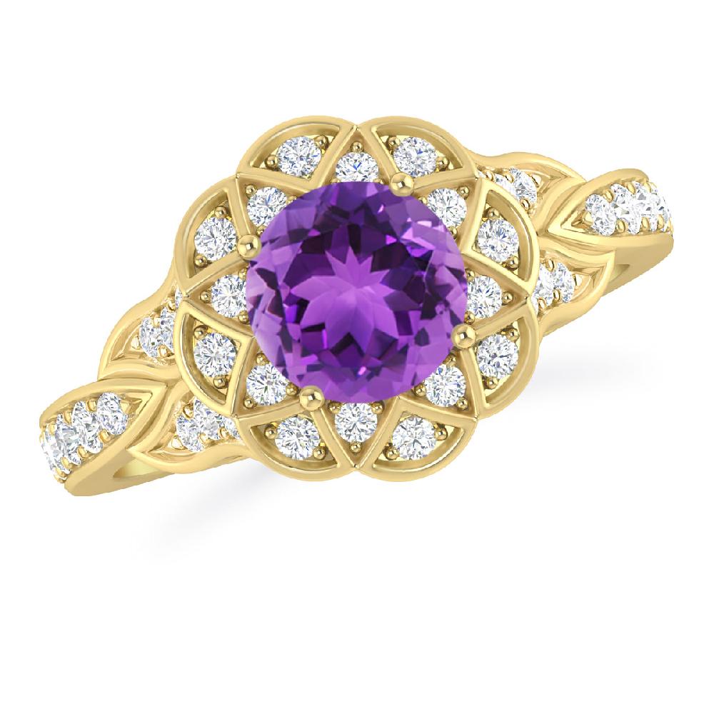 Yellow Gold - Amethyst