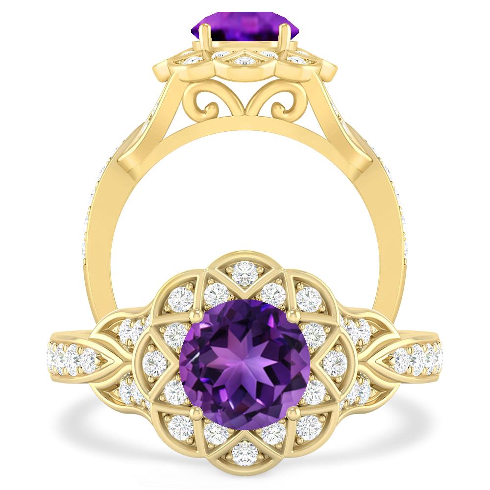 Yellow Gold - Amethyst