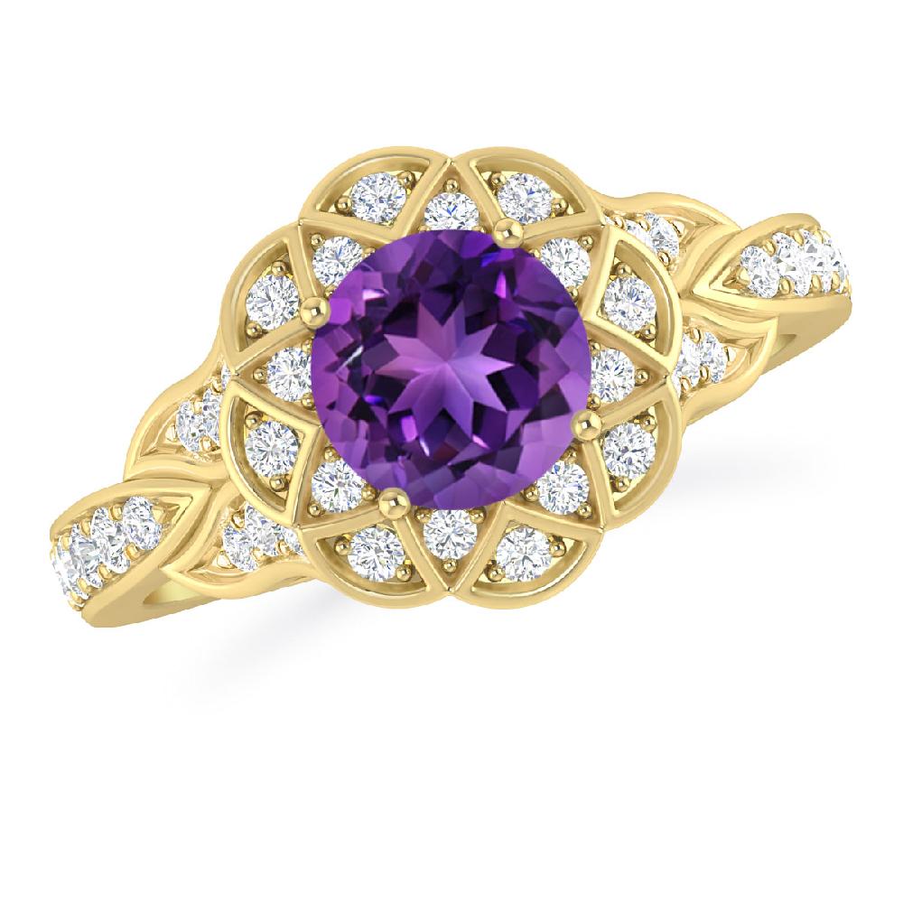 Yellow Gold - Amethyst