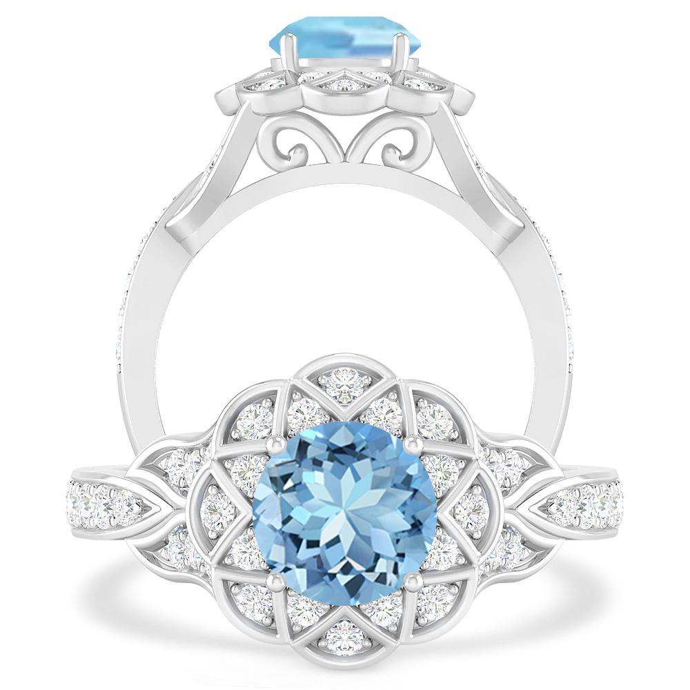 White Gold - Aquamarine