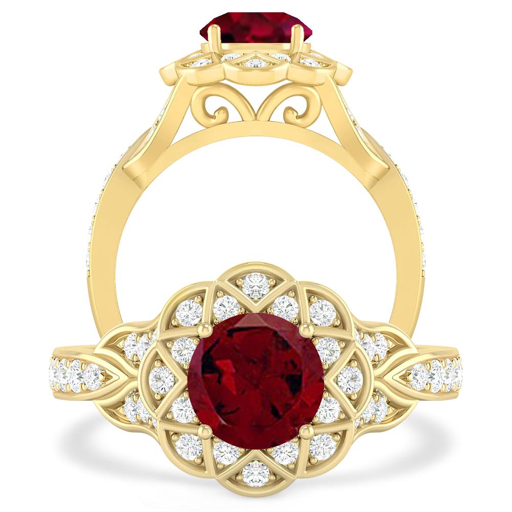 Yellow Gold - Garnet