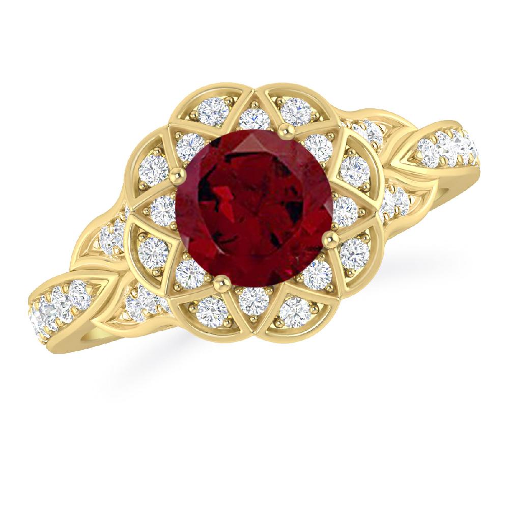 Yellow Gold - Garnet