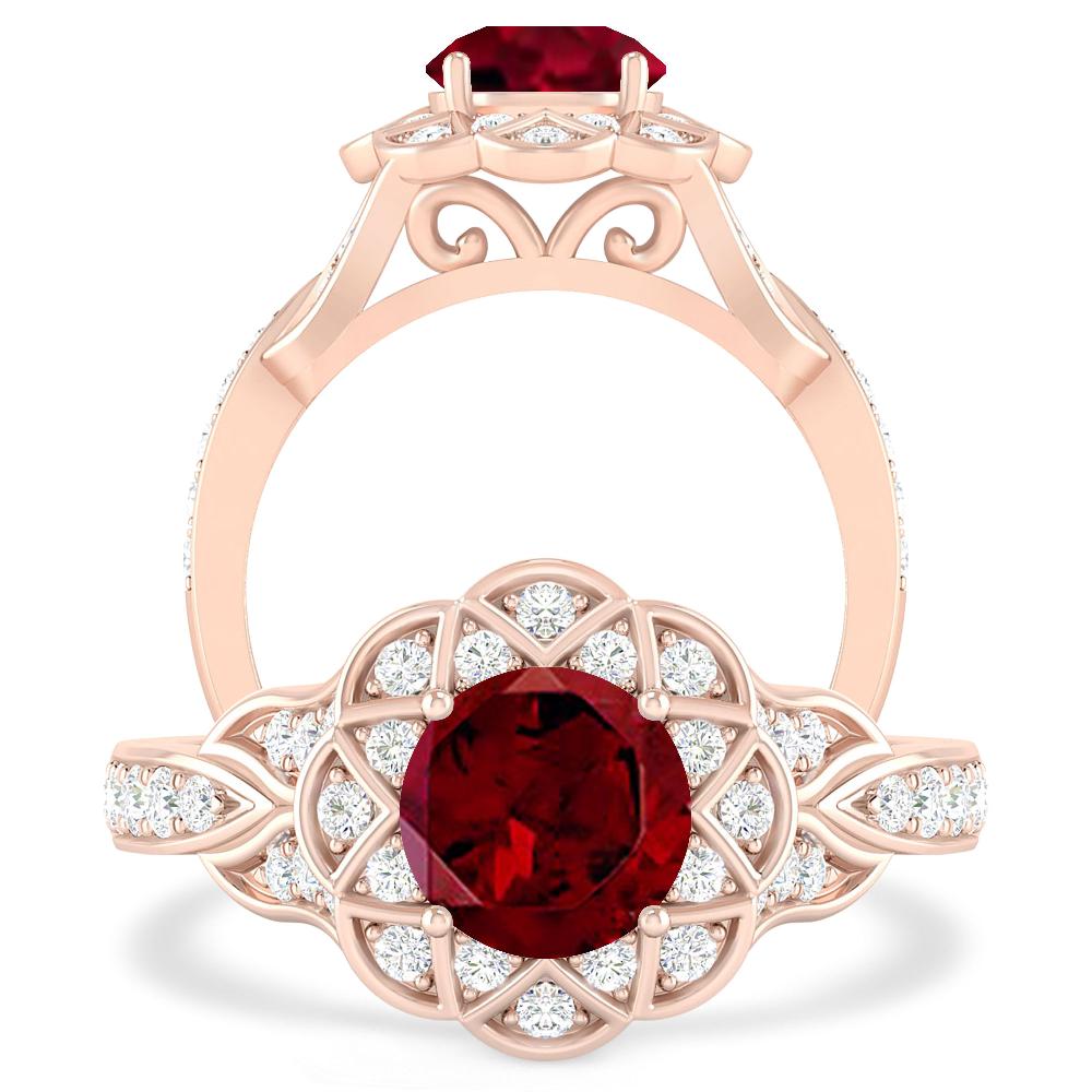 Rose Gold - Garnet