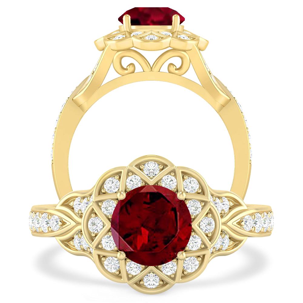 Yellow Gold - Garnet