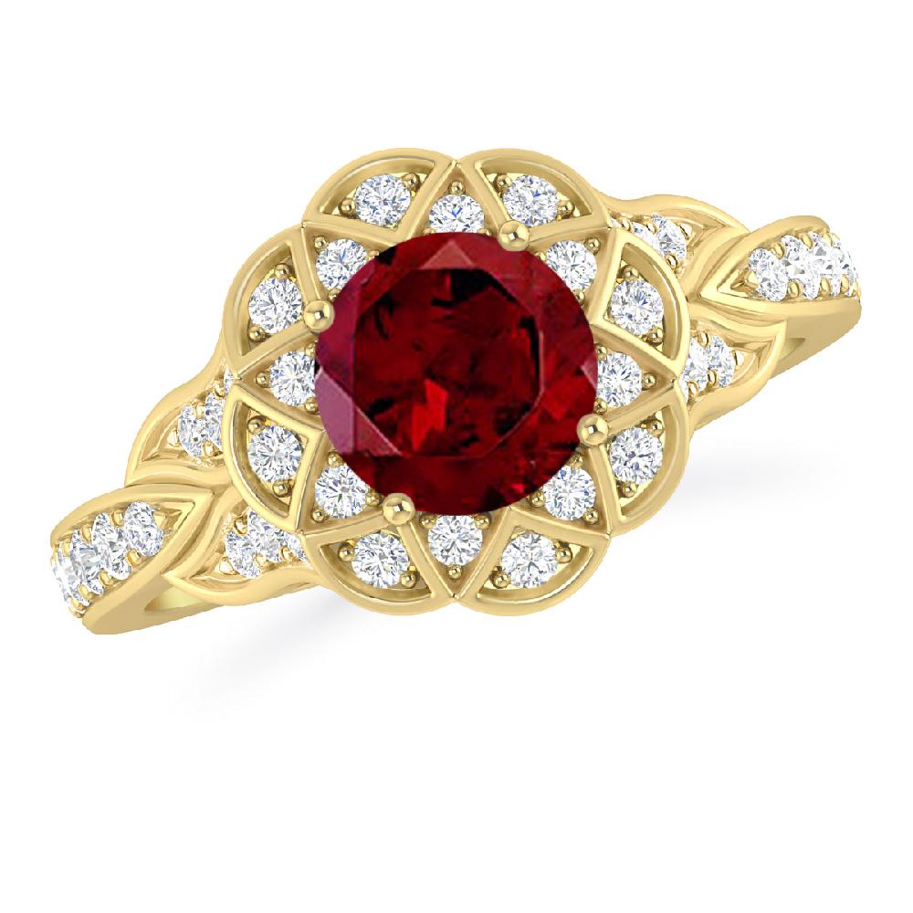 Yellow Gold - Garnet