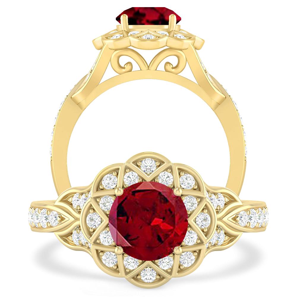 Yellow Gold - Garnet