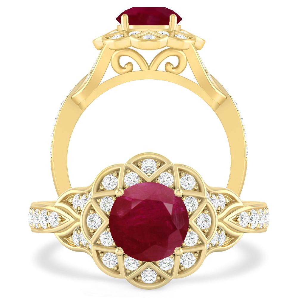 Yellow Gold - Ruby