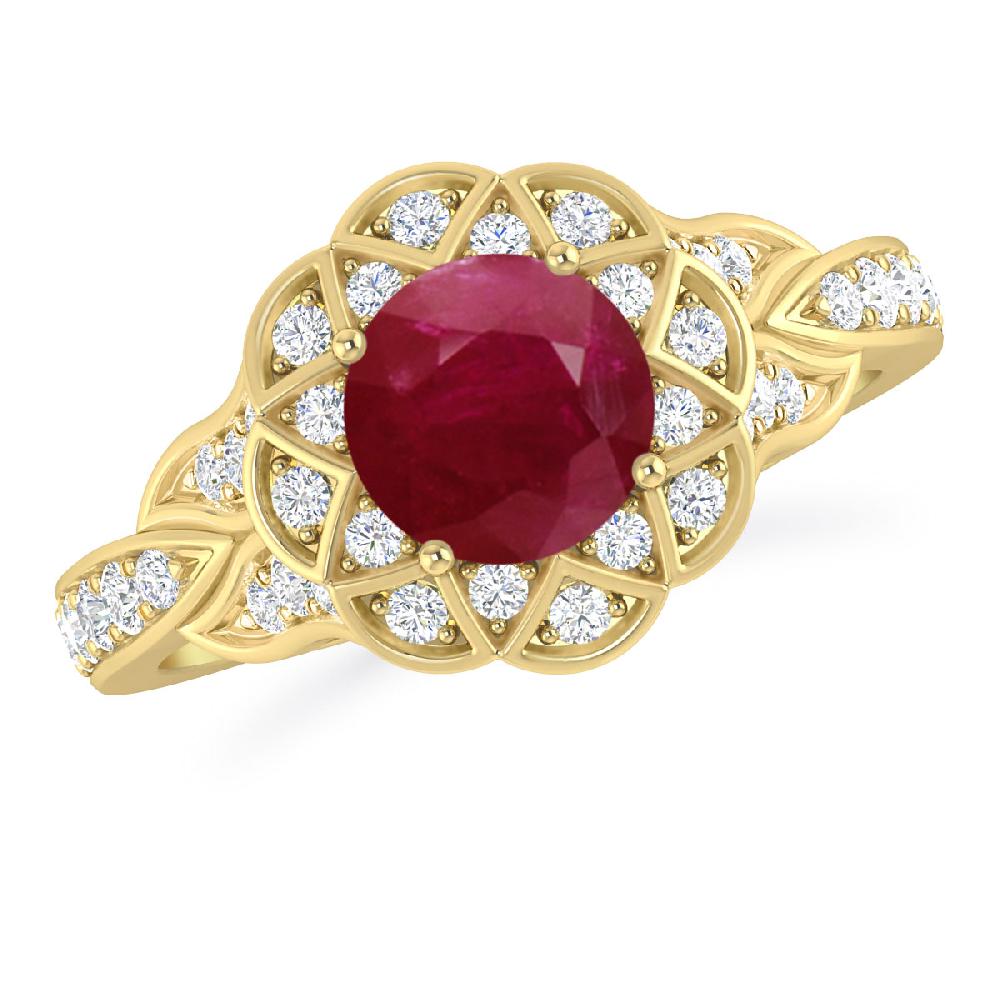 Yellow Gold - Ruby