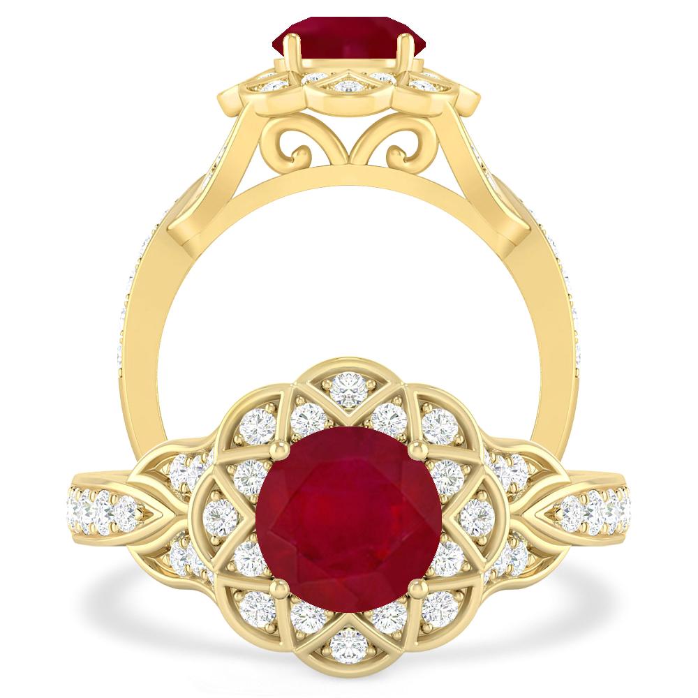 Yellow Gold - Ruby