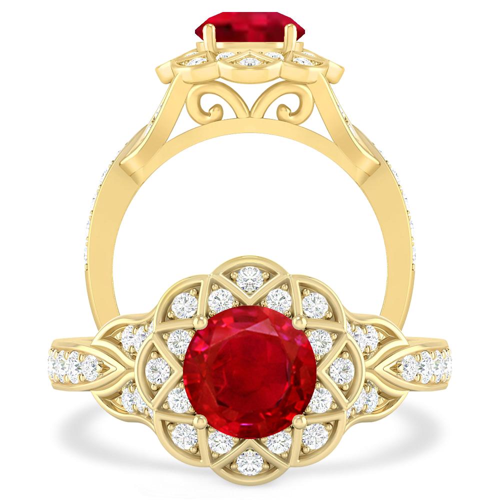 Yellow Gold - Ruby