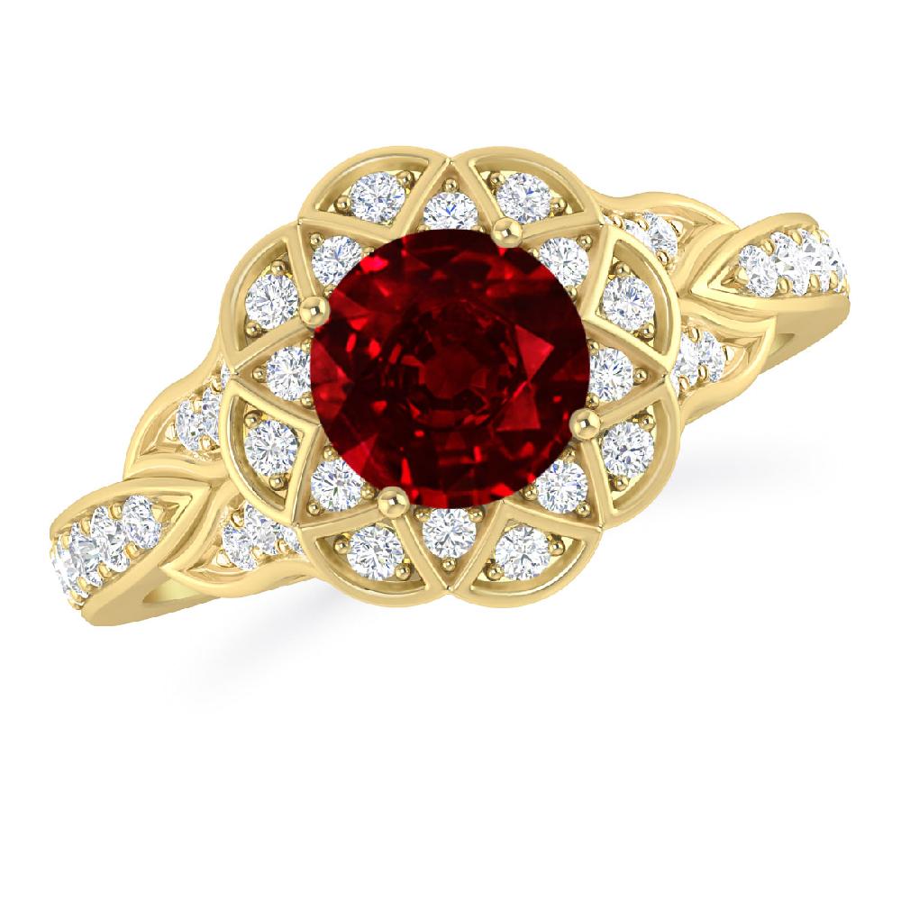 Yellow Gold - Ruby