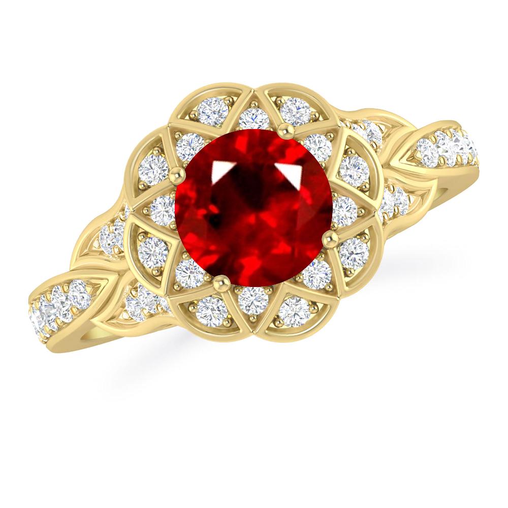 Yellow Gold - Ruby