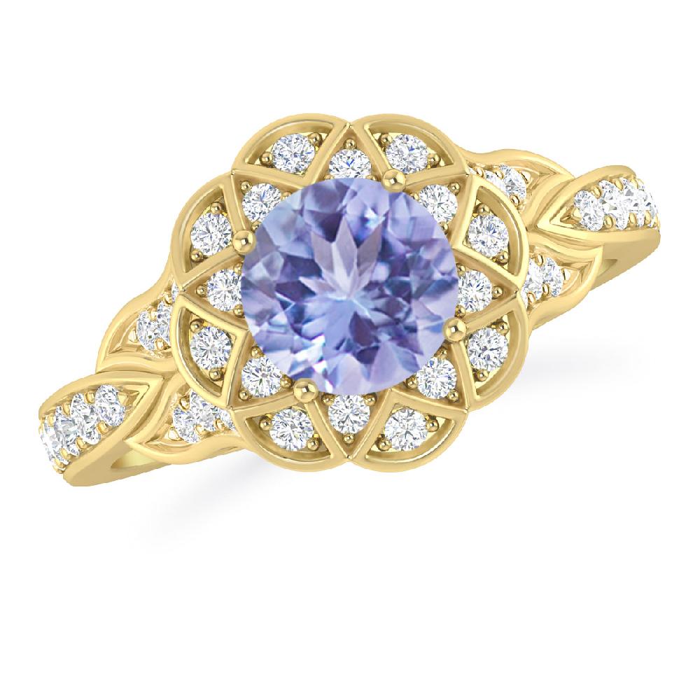 Yellow Gold - Tanzanite