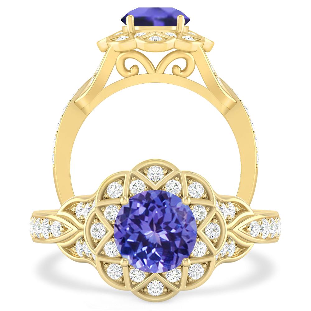 Yellow Gold - Tanzanite