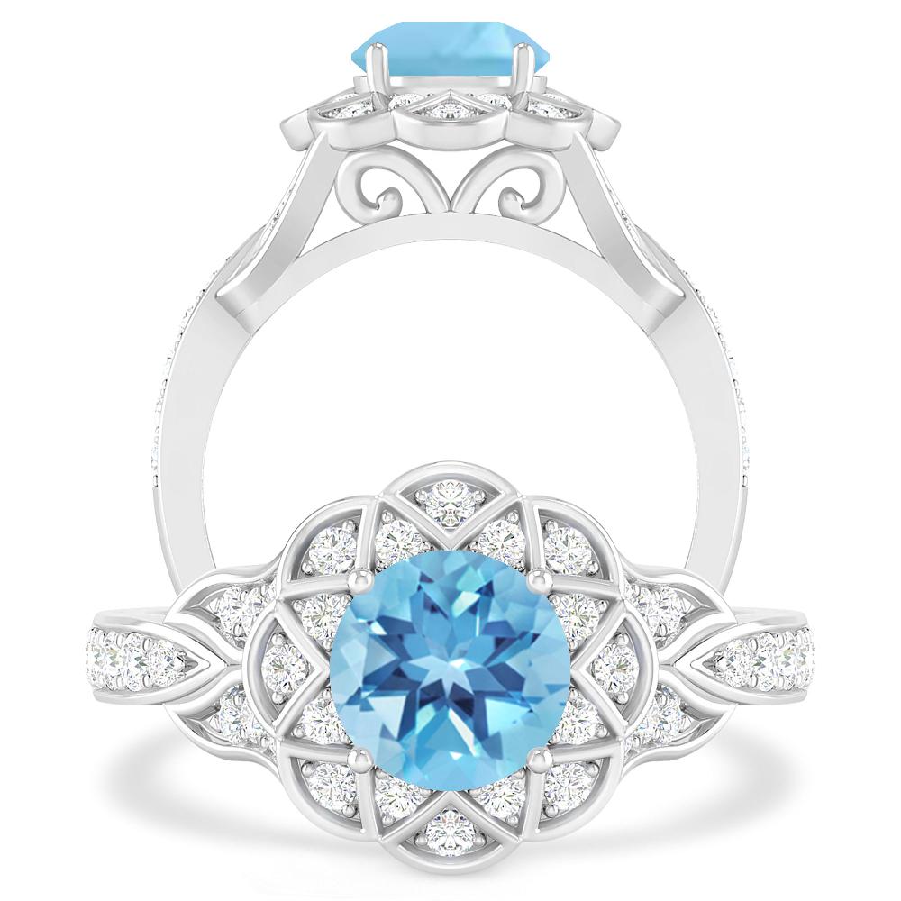 White Gold - Blue Topaz