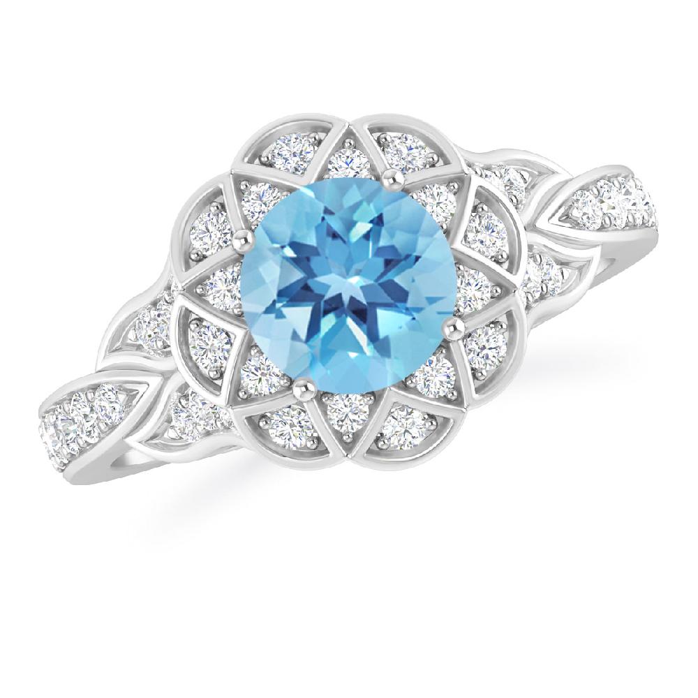 White Gold - Blue Topaz