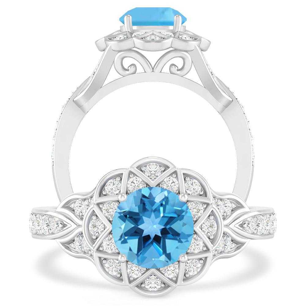 White Gold - Blue Topaz