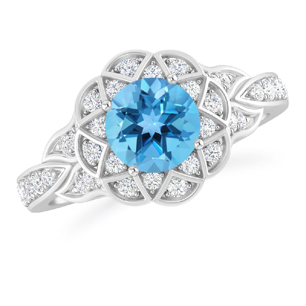 White Gold - Blue Topaz