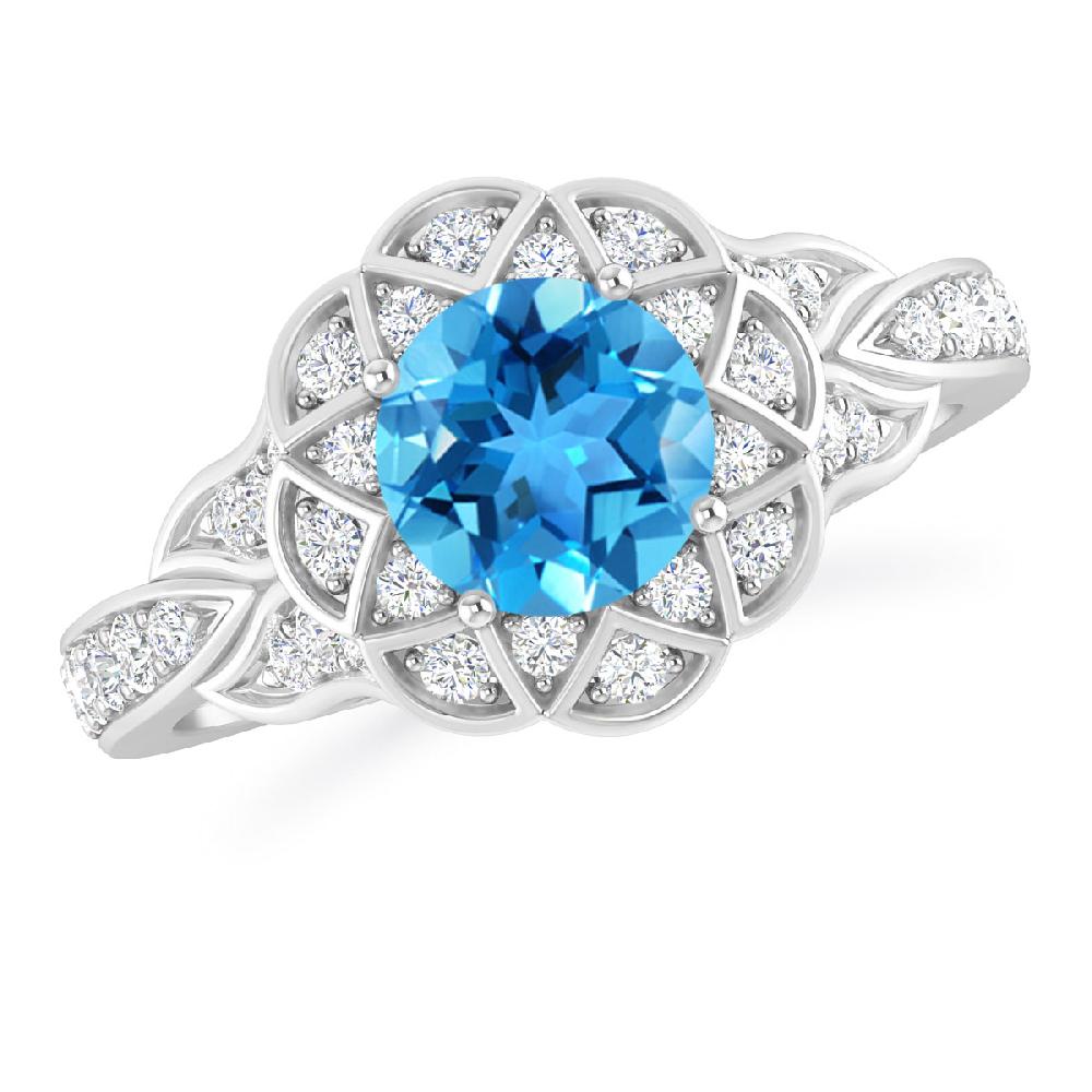 White Gold - Blue Topaz