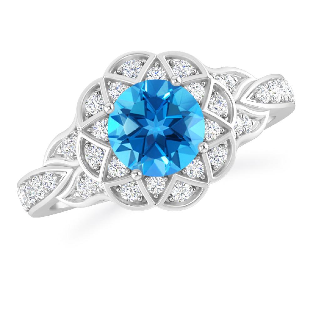 White Gold - Blue Topaz