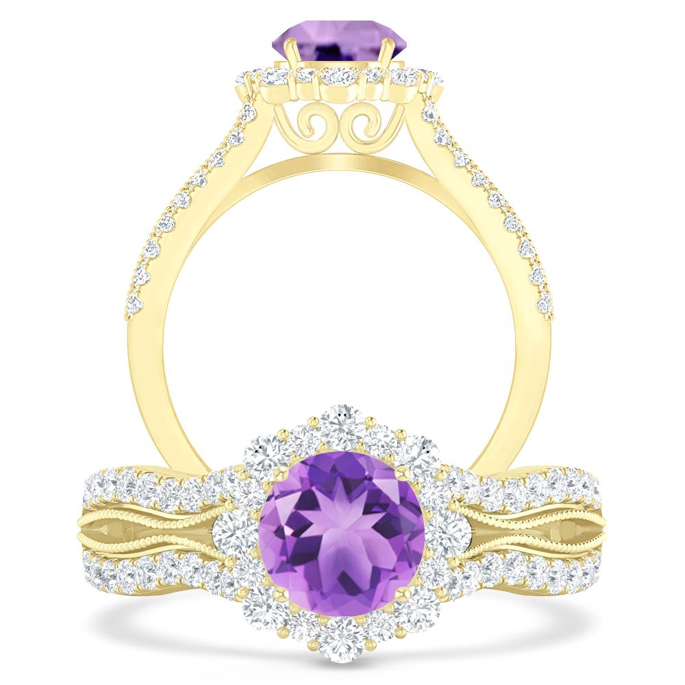 Yellow Gold - Amethyst