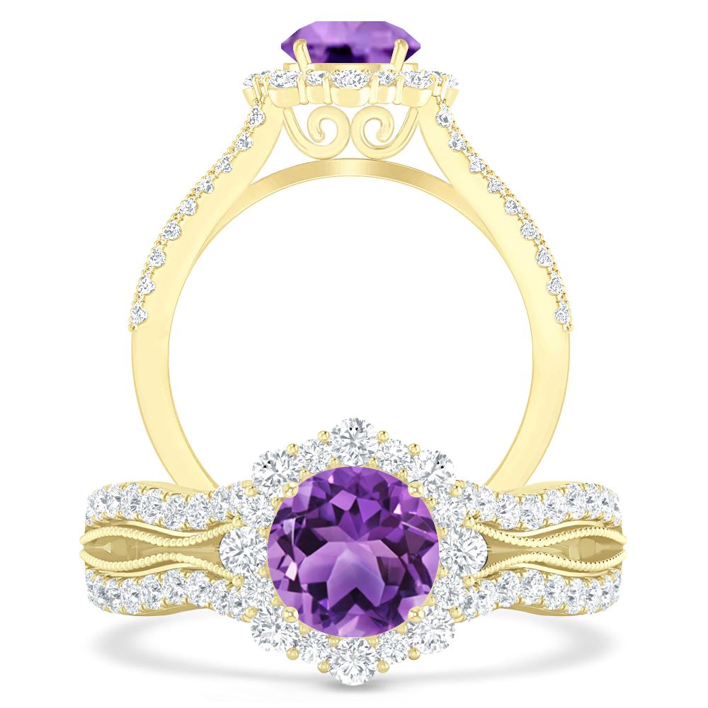 Yellow Gold - Amethyst