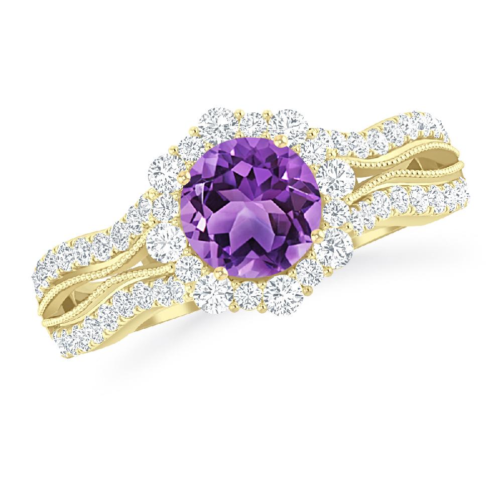 Yellow Gold - Amethyst