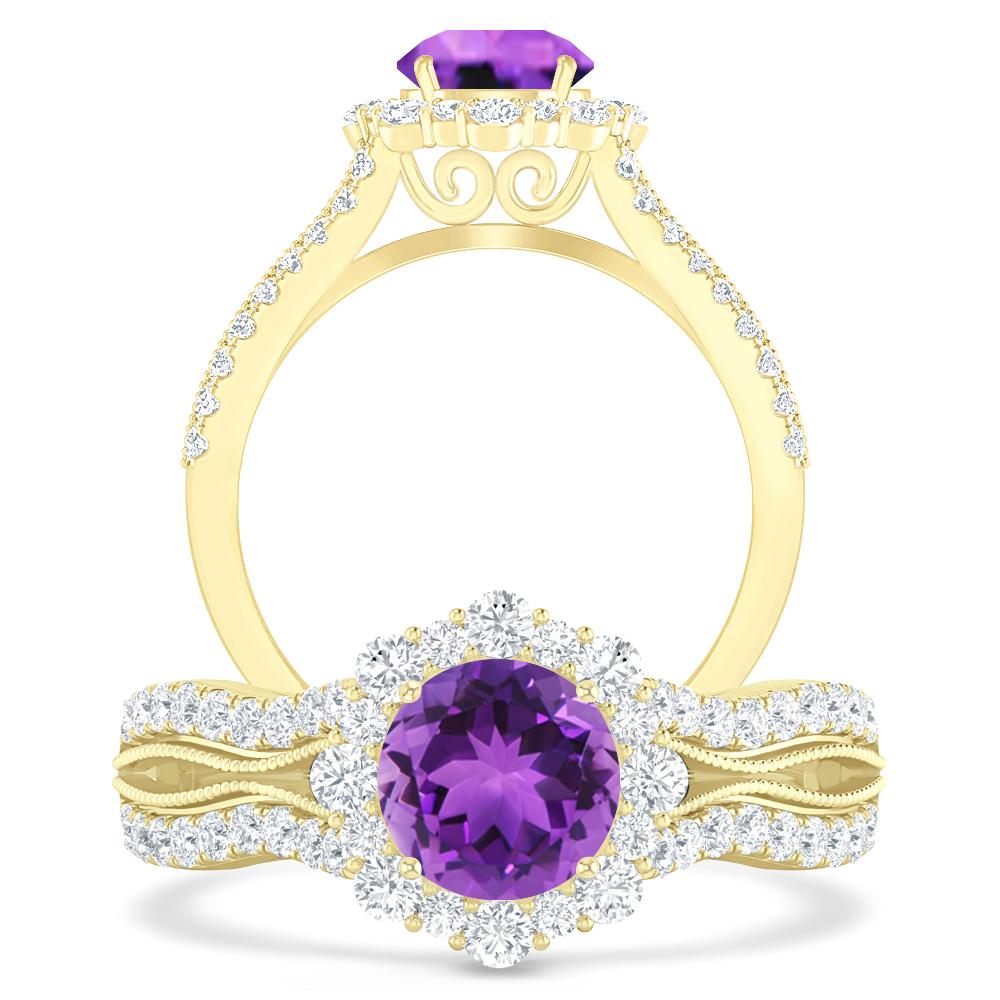 Yellow Gold - Amethyst