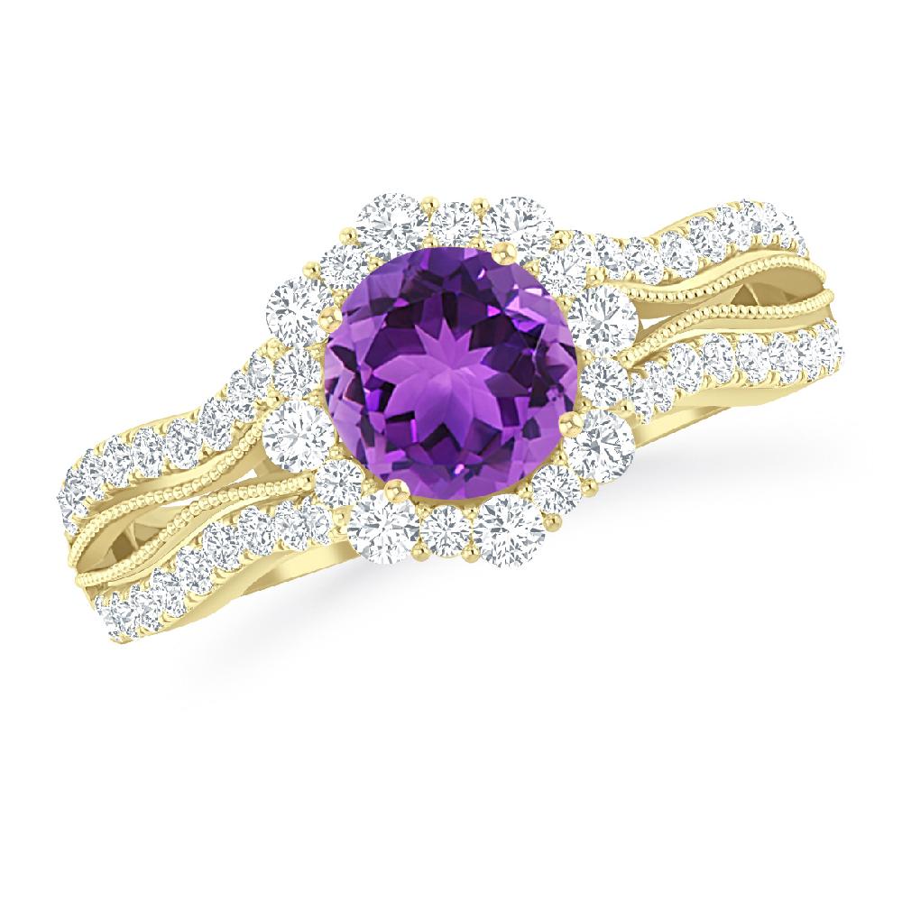 Yellow Gold - Amethyst