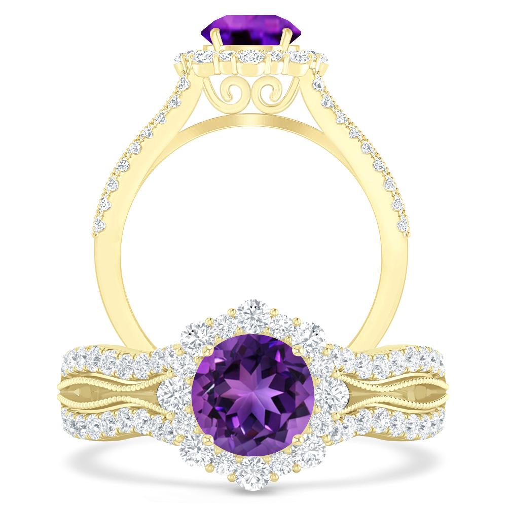 Yellow Gold - Amethyst