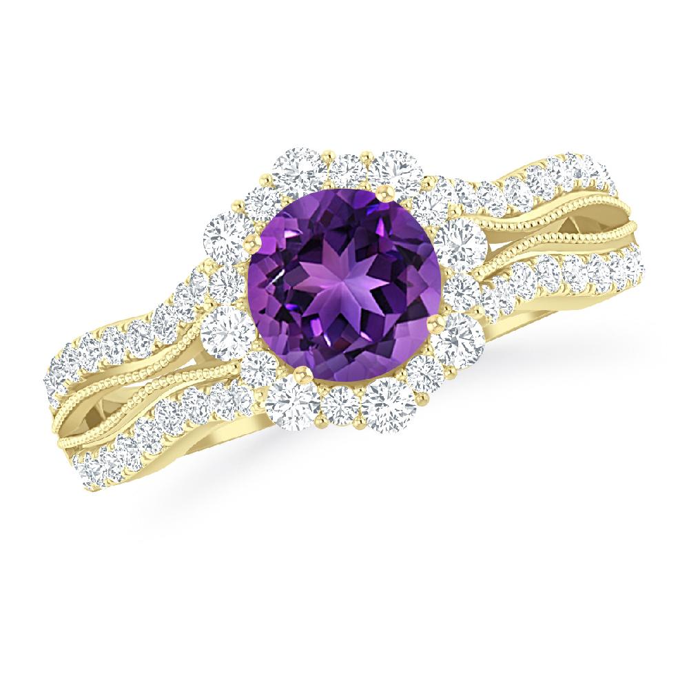 Yellow Gold - Amethyst