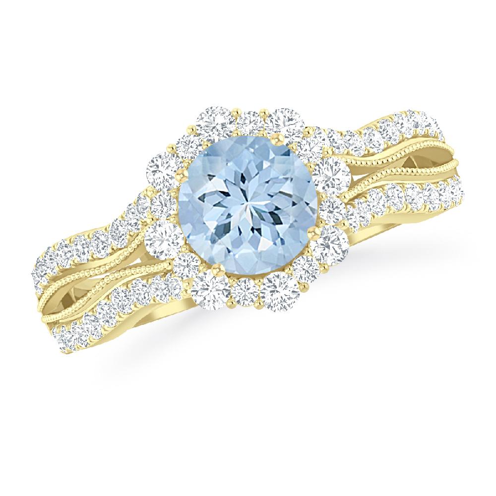 Yellow Gold - Aquamarine