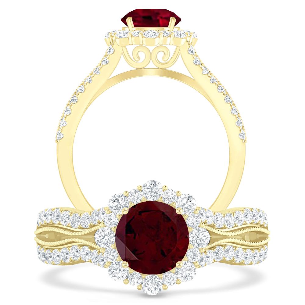 Yellow Gold - Garnet