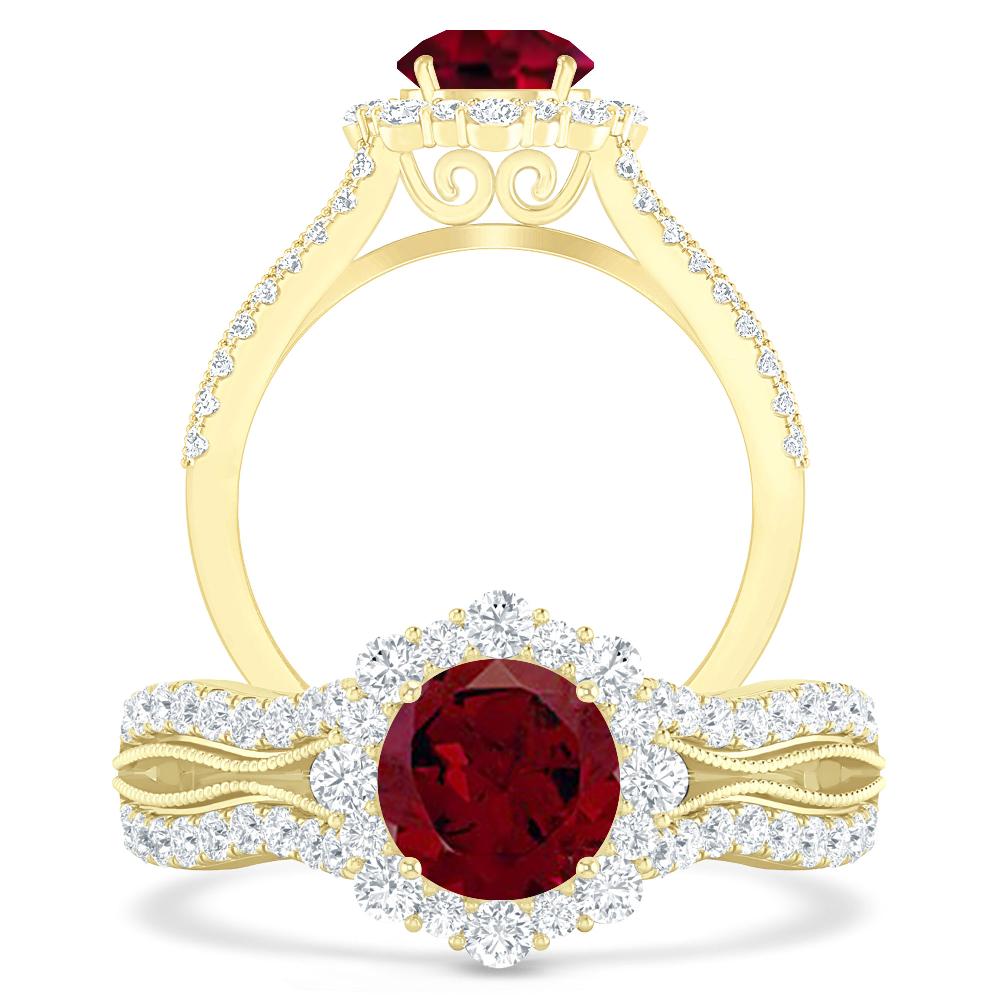 Yellow Gold - Garnet