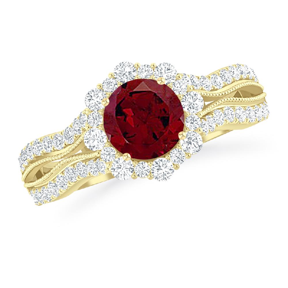 Yellow Gold - Garnet