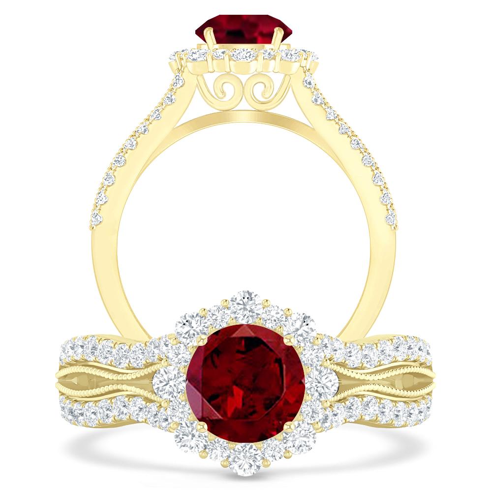 Yellow Gold - Garnet