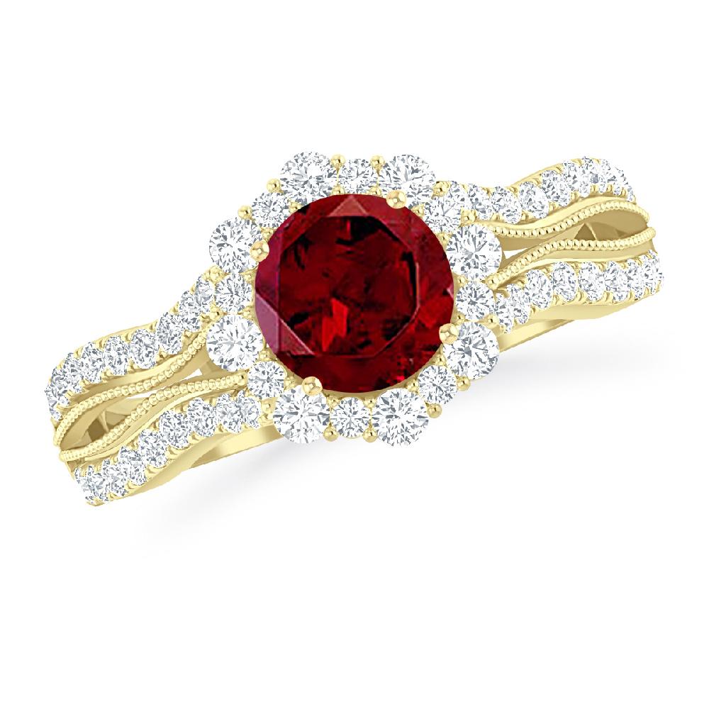 Yellow Gold - Garnet