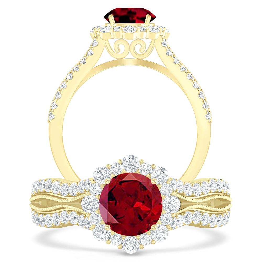 Yellow Gold - Garnet