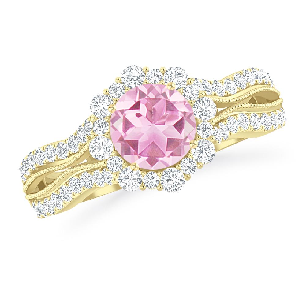 Yellow Gold - Pink Tourmaline