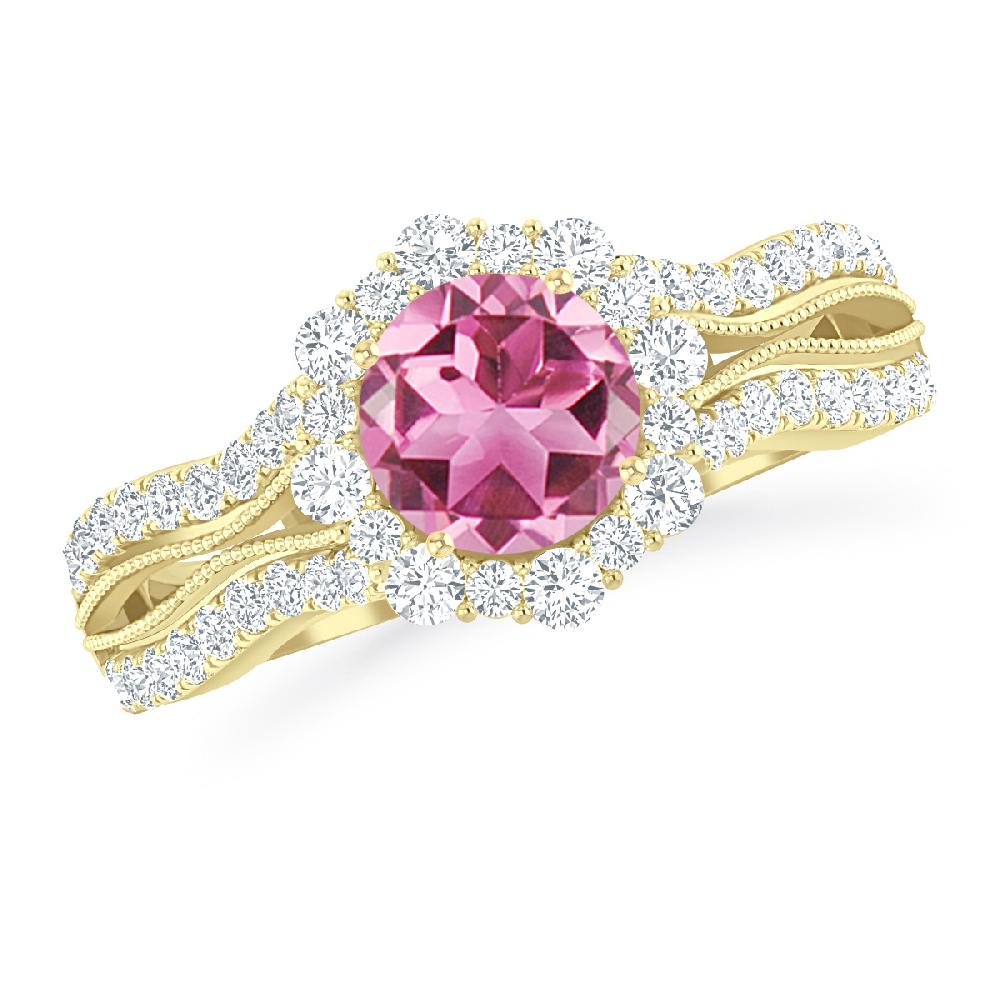 Yellow Gold - Pink Tourmaline