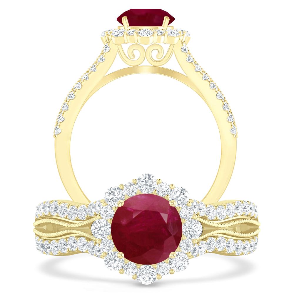 Yellow Gold - Ruby