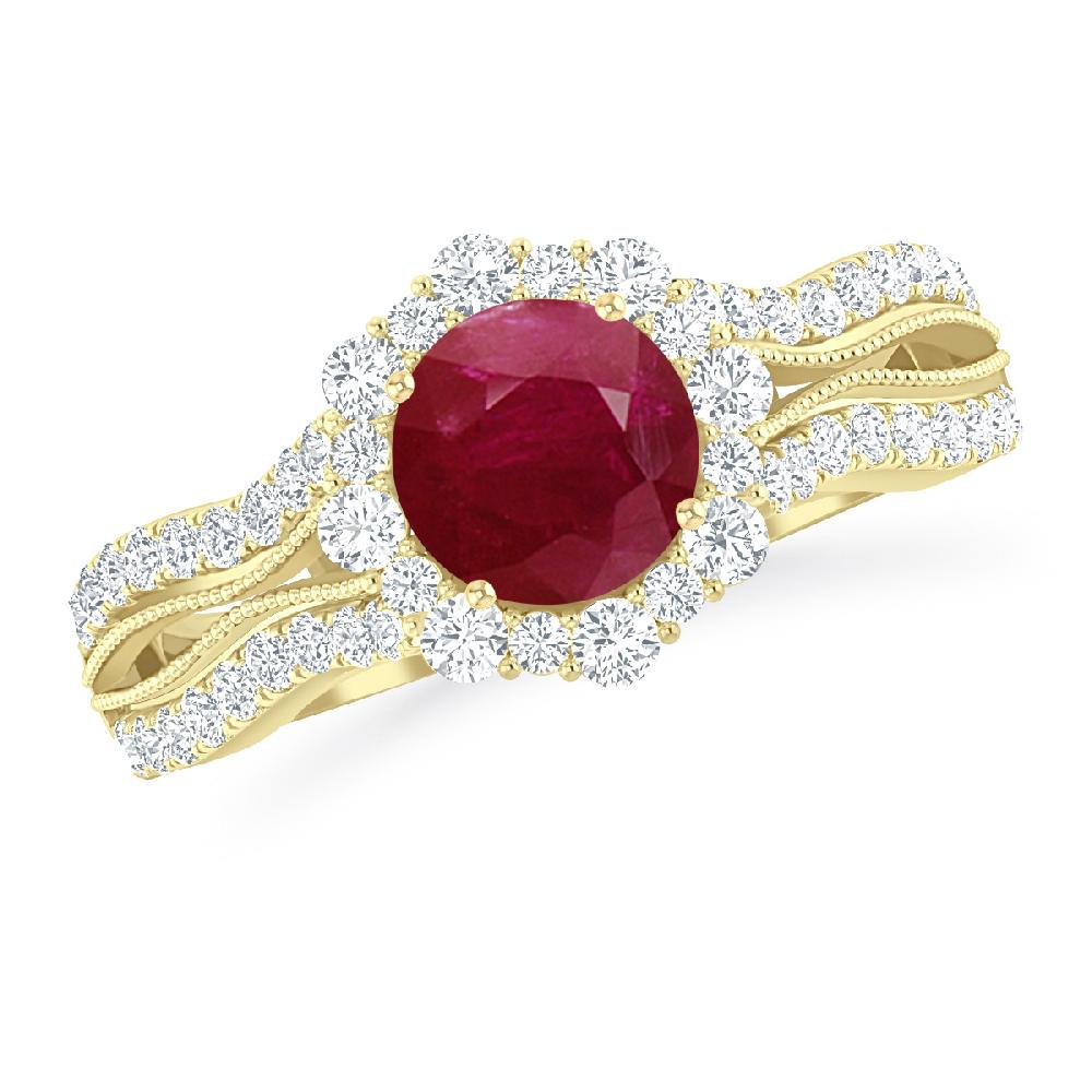 Yellow Gold - Ruby