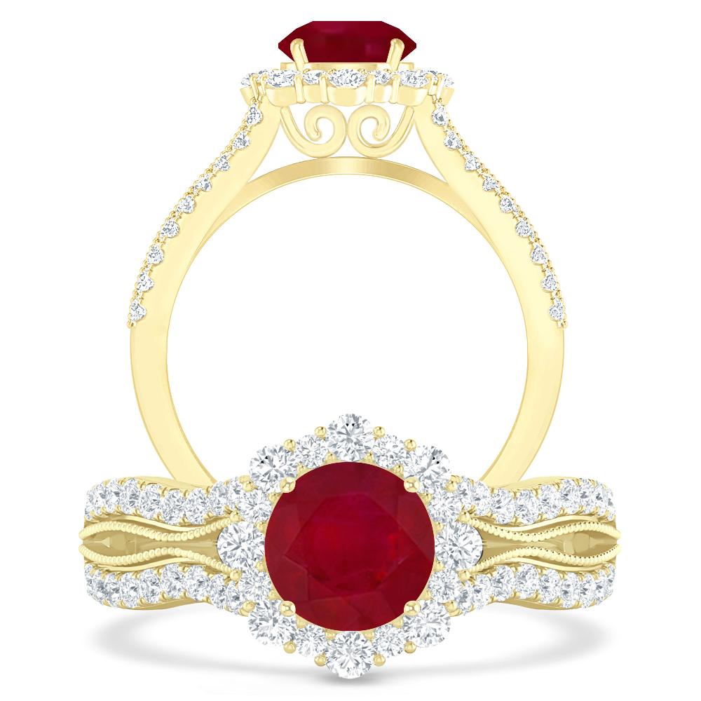 Yellow Gold - Ruby