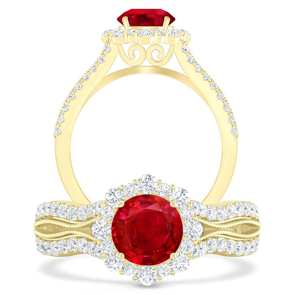 Yellow Gold - Ruby