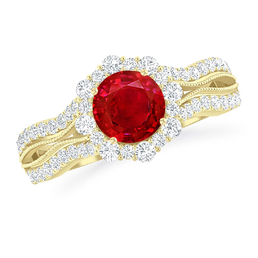 Yellow Gold - Ruby