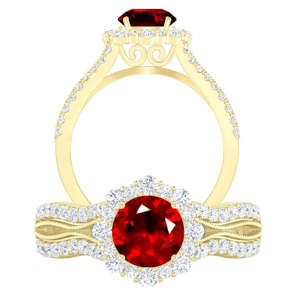 Yellow Gold - Ruby